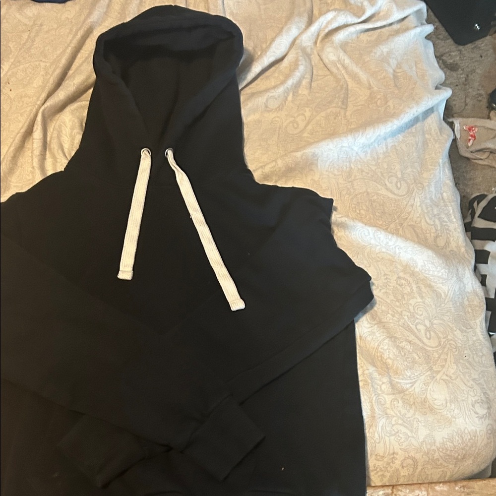 Fashion Nova Navy Hoodie with White Drawstrings